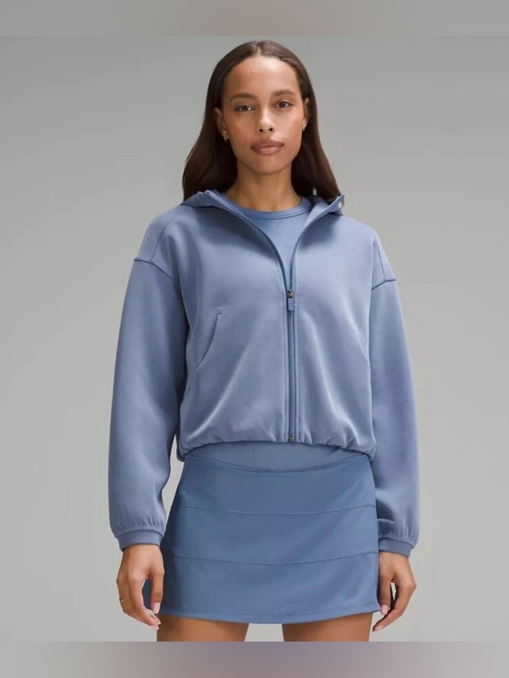 Lululemon softstreme full zip hoodie oasis blue